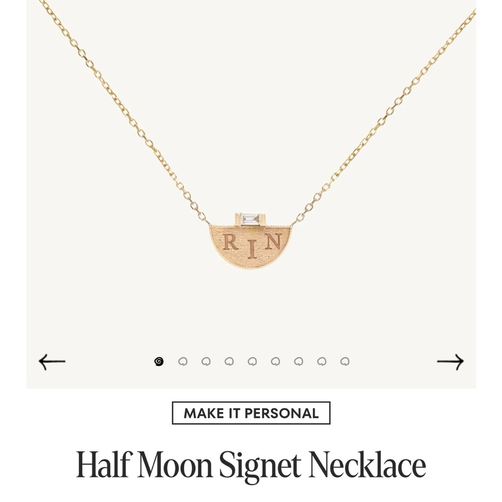 Catbird • Jennie Kwon • Gold Half Moon Signet Necklace